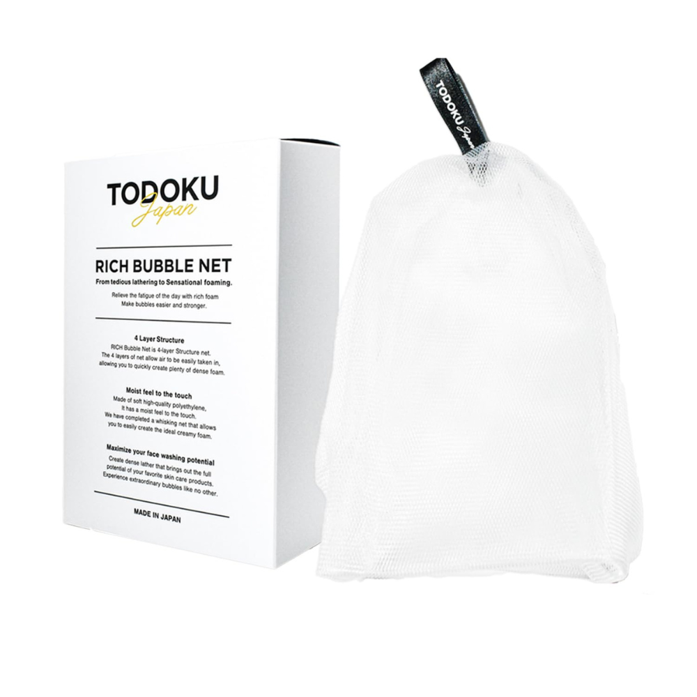 TODOKU Japan Rich Bubble Face Wash Soap Net, 4 Layer Mesh, Marshmallow Whip Maker - Harajuku Culture Japan - Japanease Products Store Beauty and Stationery