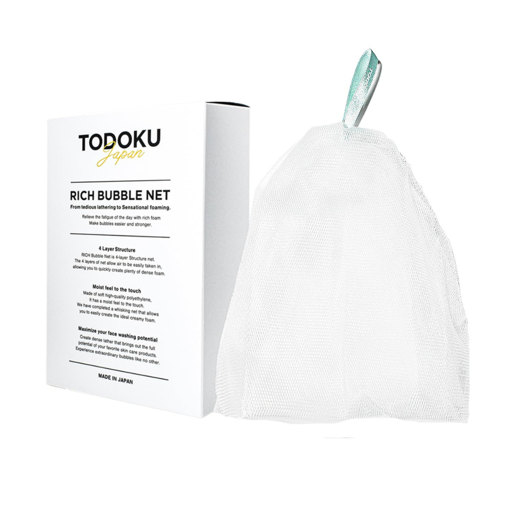 TODOKU Japan Rich Bubble Face Wash Soap Net, 4 Layer Mesh, Marshmallow Whip Maker - Harajuku Culture Japan - Japanease Products Store Beauty and Stationery