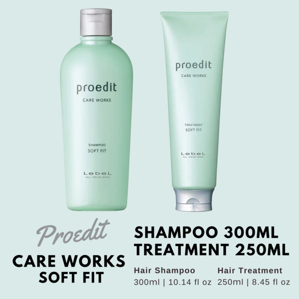 Lebel Proedit Care Works Hair Shampoo 300ml & Hair Ttreatment 250ml Set - Soft Fit - Harajuku Culture Japan - Japanease Products Store Beauty and Stationery