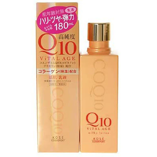 Kose Vital Age Q10 Facial Milky Lotion - 180ml - Harajuku Culture Japan - Japanease Products Store Beauty and Stationery