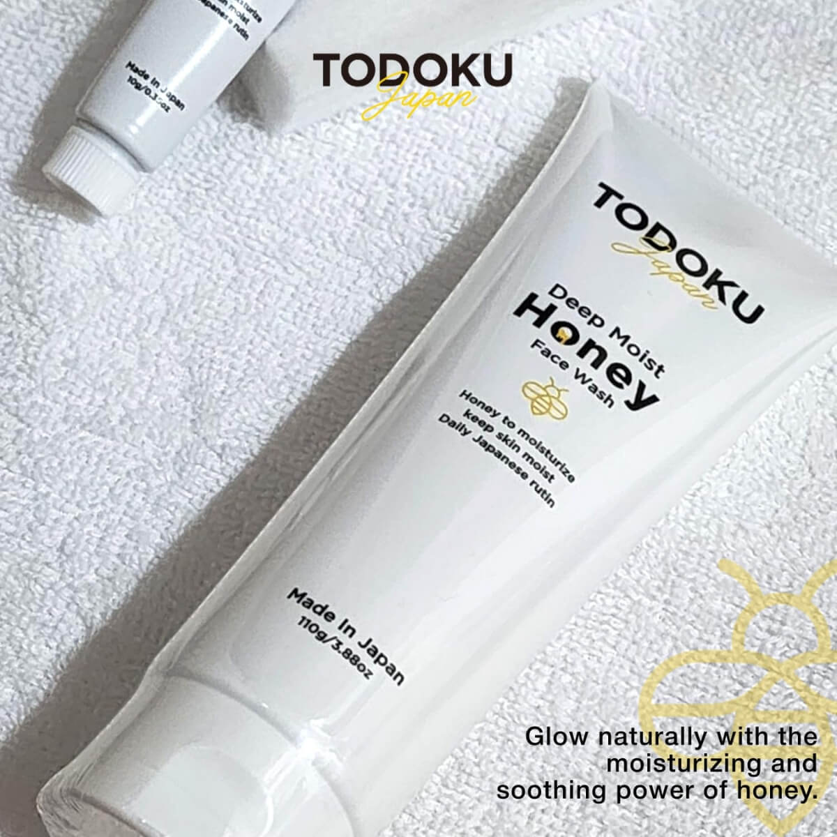 TODOKU JAPAN Deep Moist Honey Face Wash  - Hydrating Japanese Cleanser with Honey .12