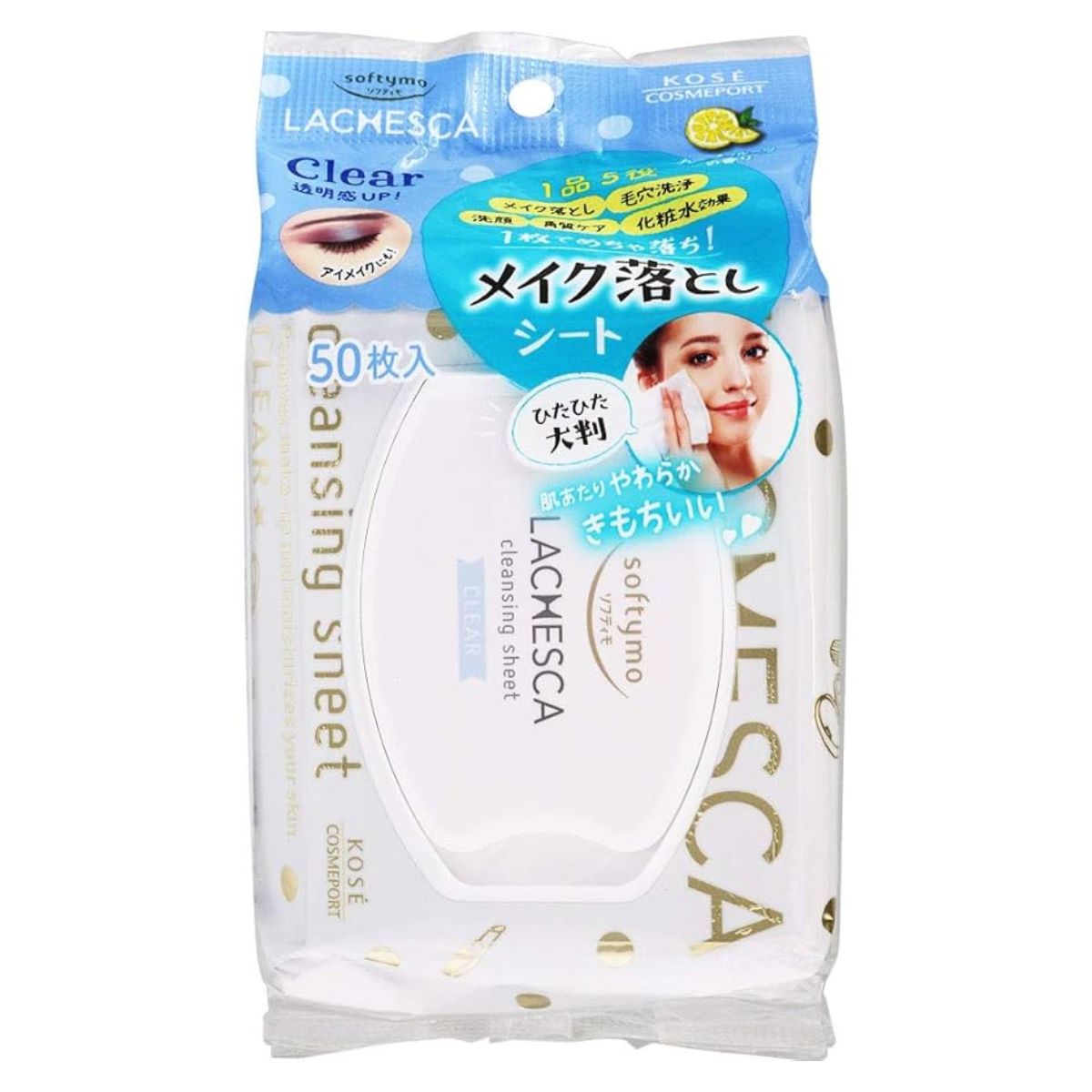 Kose Softymo Lachesca Water Cleansing Sheet Clear - 50 Sheets