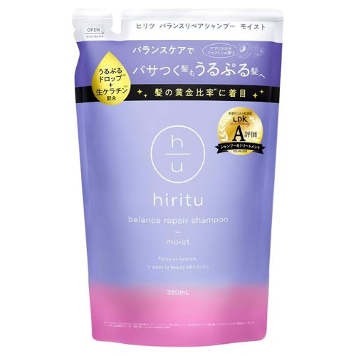 hiritu Balance Repair Moist Shampoo Refill 350ml - Apricot & Jasmine Scent