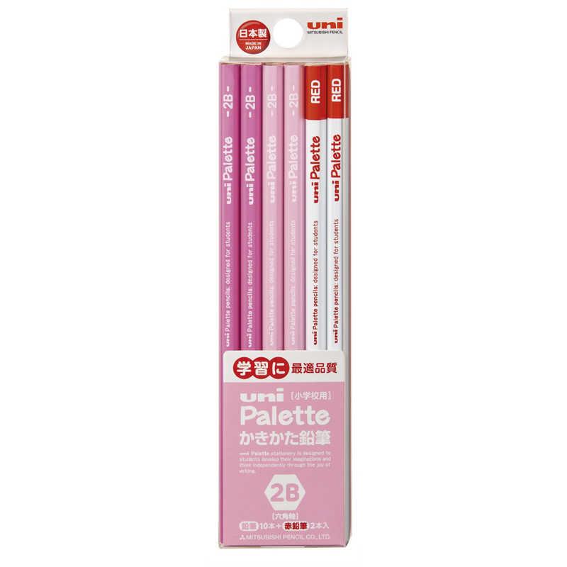 Uni Dozen Box Pencil Hexagonal PLT Uni Pallet Pastel Pink + Red pencil - Harajuku Culture Japan - Japanease Products Store Beauty and Stationery