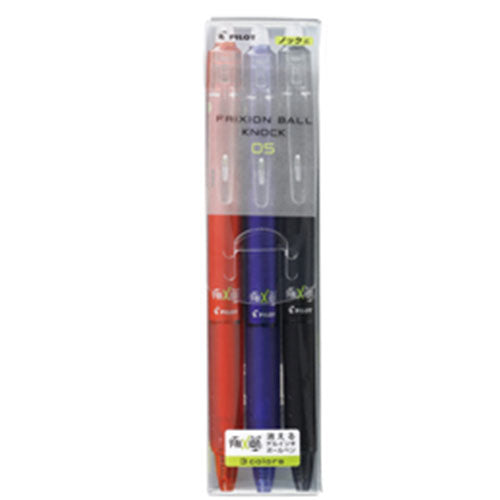 Pilot Ballpoint Pen Frixion Ball Knock - 0.5mm - 3 Color Set - Harajuku Culture Japan - Japanease Products Store Beauty and Stationery