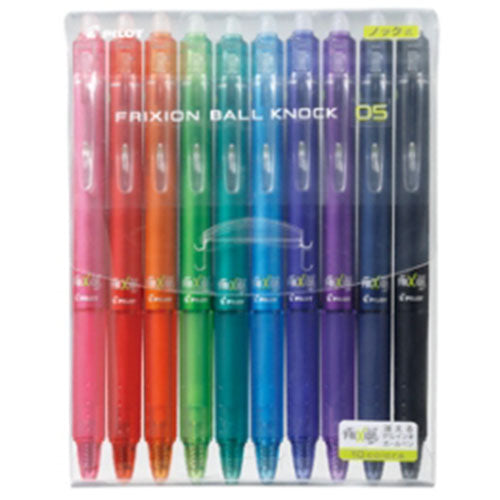 Pilot Ballpoint Pen Frixion Ball Knock - 0.5mm - 10 Color Set - Harajuku Culture Japan - Japanease Products Store Beauty and Stationery