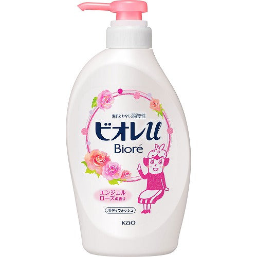 Biore U Body Wash Pump 480ml - Angel Rose Scent - Harajuku Culture Japan - Japanease Products Store Beauty and Stationery