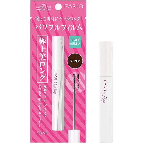 Kose Fasio Powerful Film Mascara Long 5g - Brown - Harajuku Culture Japan - Japanease Products Store Beauty and Stationery