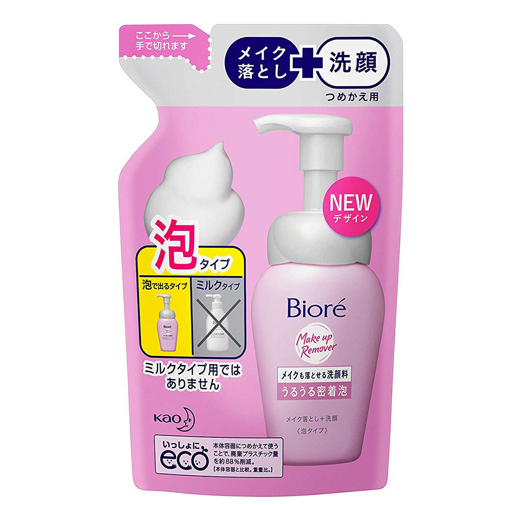 Biore Make Mo Otoseru Facial Washing Foam Uru Uru Micchaku-Awa Refill 140ml - Harajuku Culture Japan - Japanease Products Store Beauty and Stationery