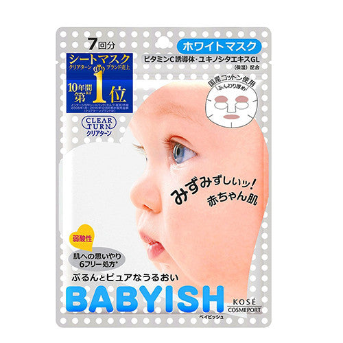 Kose Clear Turn Baybish Fave Mask 7pcs -White - Harajuku Culture Japan - Japanease Products Store Beauty and Stationery