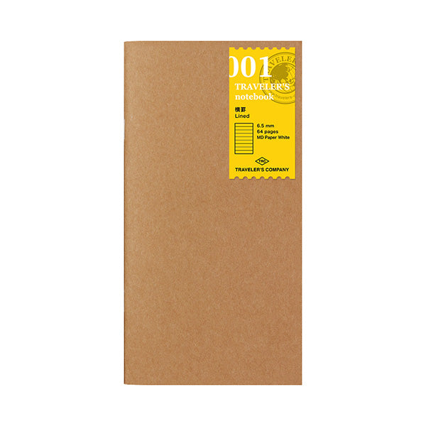 Midori Traveler's Note Book Regular Size Refill 001 - Lined Notebook - Harajuku Culture Japan - Japanease Products Store Beauty and Stationery