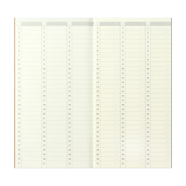 Midori Traveler's Note Book Regular Size Refill 018 - Free Diary - Weekly Vertical - Harajuku Culture Japan - Japanease Products Store Beauty and Stationery