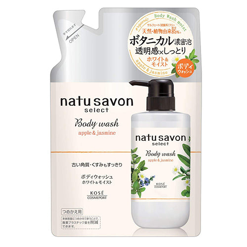 Kose Cosmeport Softymo Natu Savon Body Wash - 360ml - White & Moist - Refill - Harajuku Culture Japan - Japanease Products Store Beauty and Stationery