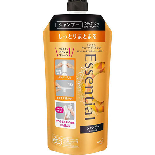 Kao Essential Moist And Cohesive Shampoo - Refill - 340ml - Harajuku Culture Japan - Japanease Products Store Beauty and Stationery