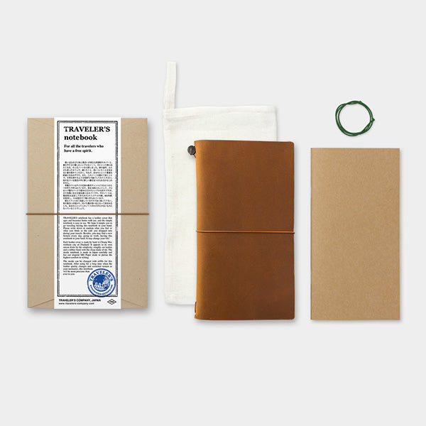 Midori Traveler's Note Book Starter Kit - Regular Size - Camel Leather - Harajuku Culture Japan - Japanease Products Store Beauty and Stationery