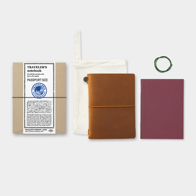 Midori Traveler's Note Book Starter Kit - Passport Size - Camel Leather - Harajuku Culture Japan - Japanease Products Store Beauty and Stationery