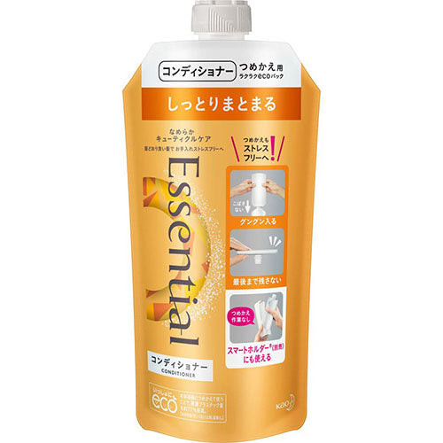 Kao Essential Moist And Cohesive Conditioner - Refill - 340ml - Harajuku Culture Japan - Japanease Products Store Beauty and Stationery
