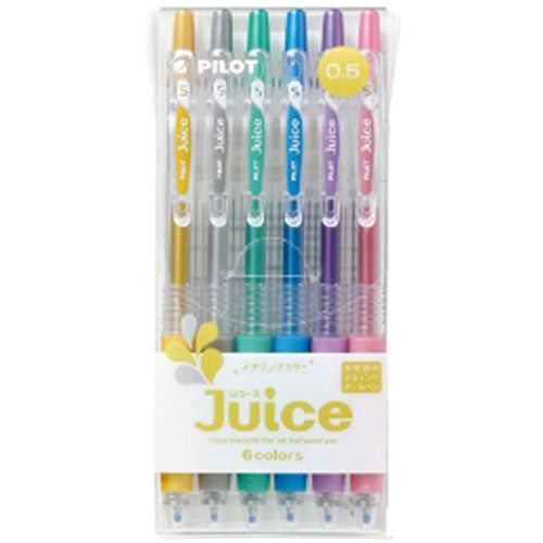 Pilot Ballpoint Pen Juice Metallic Color - 0.5mm - 6 Colors Set - Harajuku Culture Japan - Japanease Products Store Beauty and Stationery