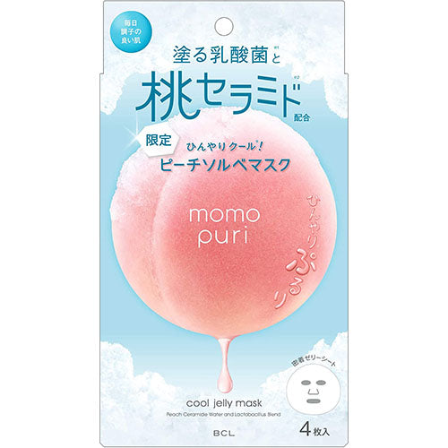 Momopuri Moisturizing Jelly Mask Cool 4Sheets - Harajuku Culture Japan - Japanease Products Store Beauty and Stationery