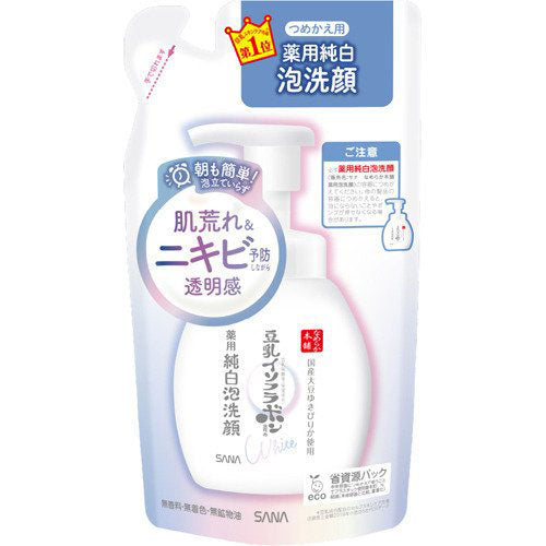 Sana Nameraka Honpo Soy Milk Isoflavone Medicinal Foam Face Wash Refill 200ml - Harajuku Culture Japan - Japanease Products Store Beauty and Stationery