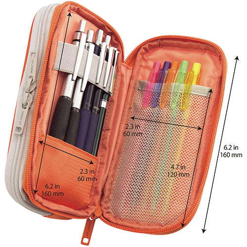 Lihit Lab. A-7660 Smart Fit Bright Label Double Pen Case - Harajuku Culture Japan - Japanease Products Store Beauty and Stationery
