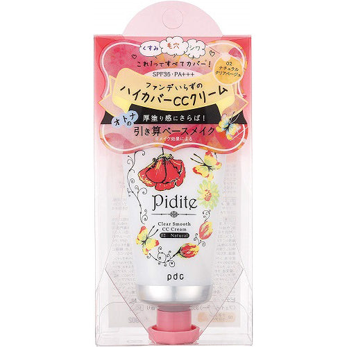 Pidite Clear Smooth CC Cream SPF35/PA+++ 02 Natural Clear Beige - 35g - Harajuku Culture Japan - Japanease Products Store Beauty and Stationery