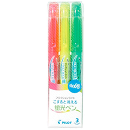 Pilot Highlighter pen Frixion Light - 3 Colors Set - Harajuku Culture Japan - Japanease Products Store Beauty and Stationery