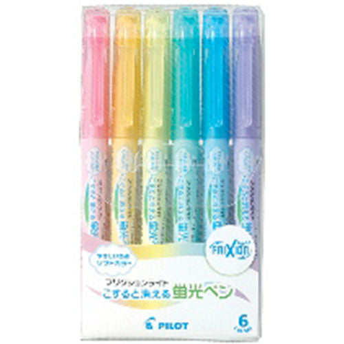 Pilot Highlighter pen Frixion Light Soft Color - 6 Colors Set - Harajuku Culture Japan - Japanease Products Store Beauty and Stationery