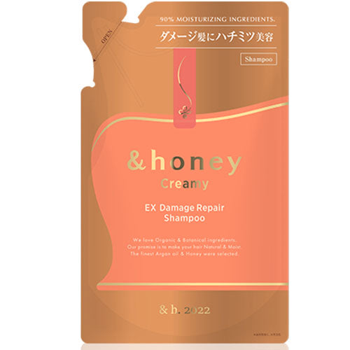 &honey Creamy EX Damage Repair Hair Shampoo Refill 350ml Step1.0 - Juicy Berry Honey Scent - Harajuku Culture Japan - Japanease Products Store Beauty and Stationery
