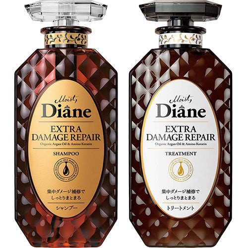 Moist Diane Perfect Beauty Extra Damage Repair Shampoo & Treatment Set 450ml - Floral Berry Scent - Harajuku Culture Japan - Japanease Products Store Beauty and Stationery