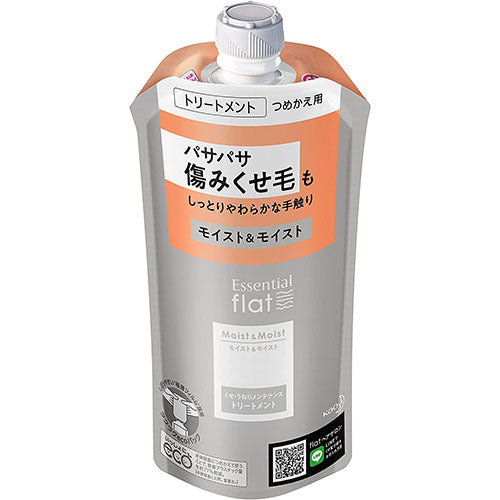Kao Essential Flat Moist & Moist Treatment - Refill - 340ml - Harajuku Culture Japan - Japanease Products Store Beauty and Stationery