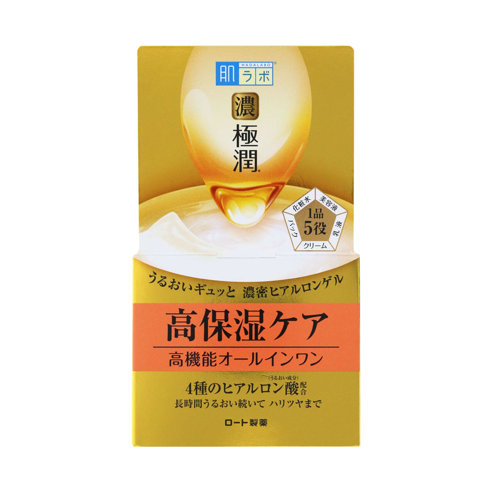 Rohto Hadalabo Thick Gokujun Hyaluronic Acid All In One Perfect Gel - 100g - Harajuku Culture Japan - Japanease Products Store Beauty and Stationery