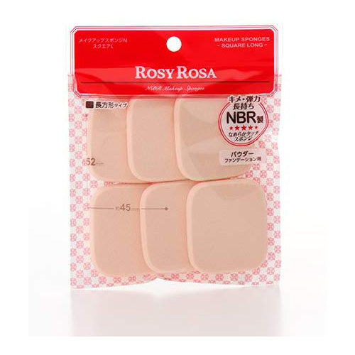 Rosy Rosa Makeup Sponge N - Square L - 6P - Harajuku Culture Japan - Japanease Products Store Beauty and Stationery