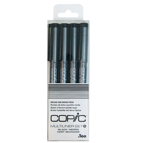 Copic Multiliner Black Ink Marker B Set - (0.5/0.8/BS/BM) - Harajuku Culture Japan - Japanease Products Store Beauty and Stationery