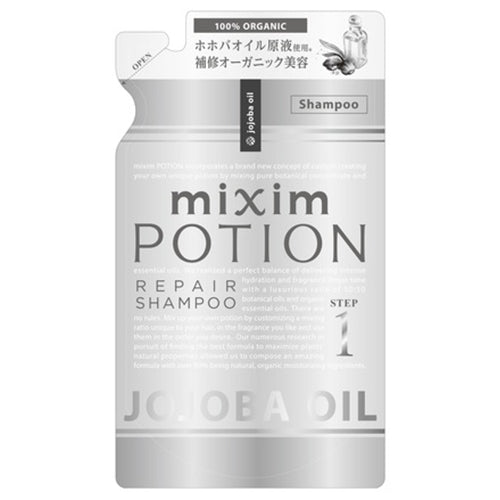 Mixim Potion Johoba Oil  Step1 Peapair Hair Shampoo Refill 350ml - Rose Geranium Essential Oil Scent - Harajuku Culture Japan - Japanease Products Store Beauty and Stationery