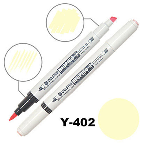 Deleter Alcohol Marker Neopiko 2 - Y-402 Pale yellow - Harajuku Culture Japan - Japanease Products Store Beauty and Stationery