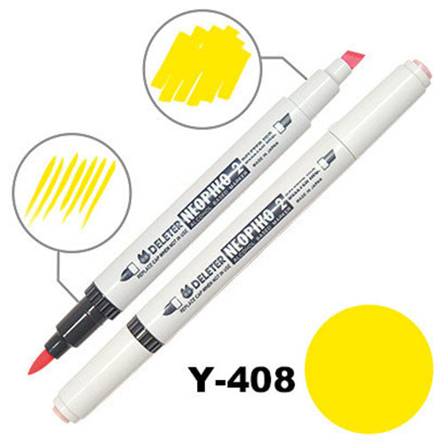 Deleter Alcohol Marker Neopiko 2 - Y-408 Brilliant Yellow - Harajuku Culture Japan - Japanease Products Store Beauty and Stationery