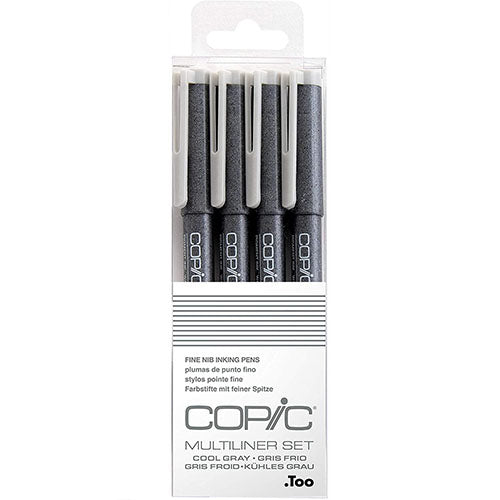 Copic Multiliner Cool Gray Ink Marker Set - (0.05/0.1/0.3/0.5) - Harajuku Culture Japan - Japanease Products Store Beauty and Stationery