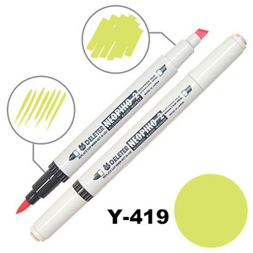 Deleter Alcohol Marker Neopiko 2 - Y-419 Apple Green - Harajuku Culture Japan - Japanease Products Store Beauty and Stationery