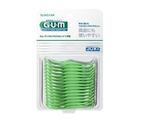 Tooth Care G.U.M Dental Floss & Pick Y Type 30pcs - Harajuku Culture Japan - Japanease Products Store Beauty and Stationery