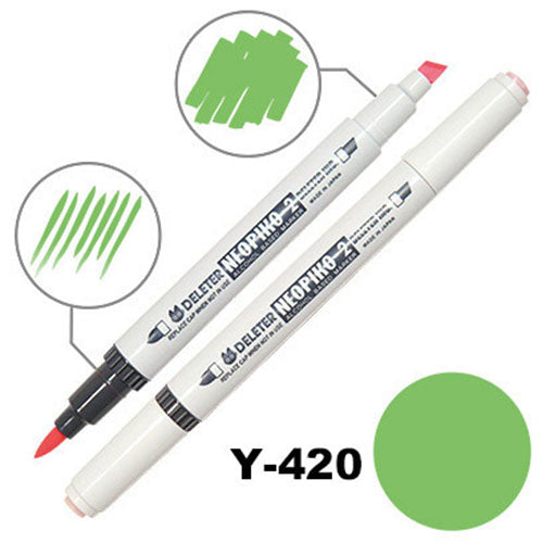 Deleter Alcohol Marker Neopiko 2 - Y-420 Grass Green - Harajuku Culture Japan - Japanease Products Store Beauty and Stationery