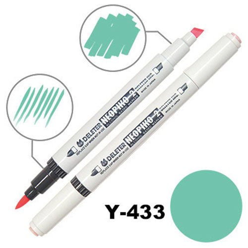 Deleter Alcohol Marker Neopiko 2 - Y-433 Light Jade - Harajuku Culture Japan - Japanease Products Store Beauty and Stationery