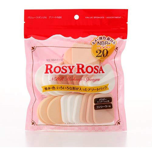 Rosy Rosa Value Sponge N - Assorted Nbr - 20P - Harajuku Culture Japan - Japanease Products Store Beauty and Stationery