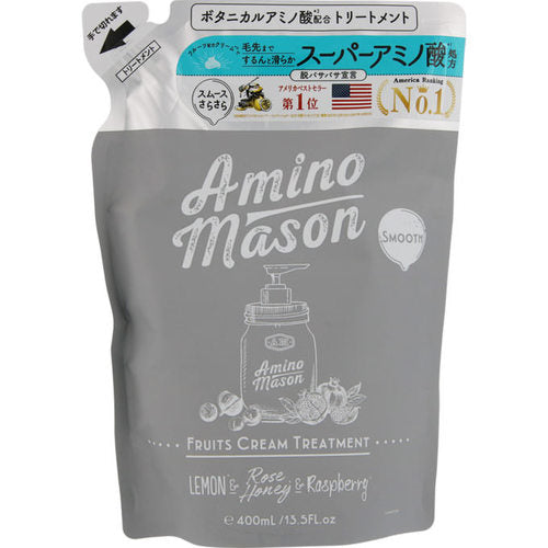 Stella Seed Amino Mason Smooth Fruits Cream Treatment Refill 400ml - Peony Rose Bouquet Scent - Harajuku Culture Japan - Japanease Products Store Beauty and Stationery