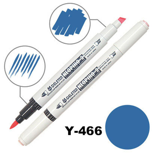 Deleter Alcohol Marker Neopiko 2 - Y-466 Oriental Blue - Harajuku Culture Japan - Japanease Products Store Beauty and Stationery