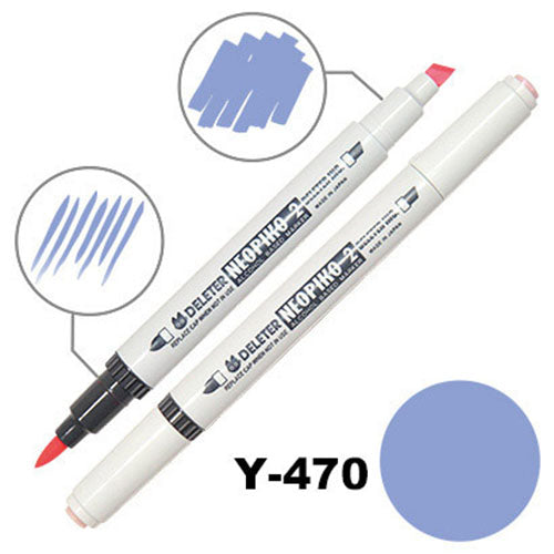 Deleter Alcohol Marker Neopiko 2 - Y-470 Salvia Blue - Harajuku Culture Japan - Japanease Products Store Beauty and Stationery