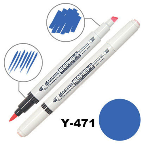 Deleter Alcohol Marker Neopiko 2 - Y-471 Cobalt Blue - Harajuku Culture Japan - Japanease Products Store Beauty and Stationery