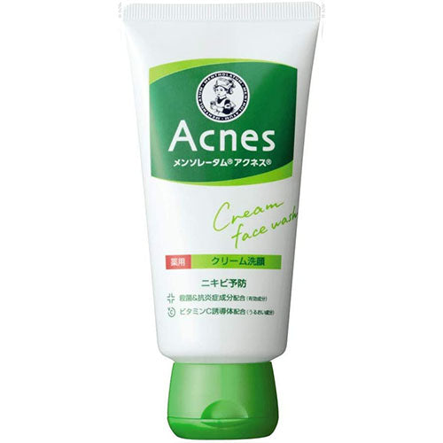 Mentholatum Acnes Cream Face Wash - 130g - Harajuku Culture Japan - Japanease Products Store Beauty and Stationery