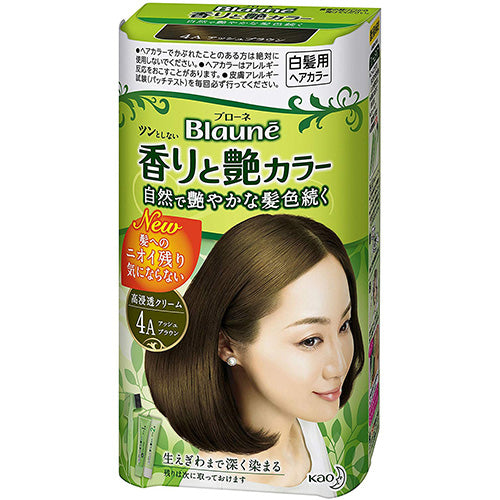 Kao Blaune Fragrance and Gloss Hair Color Cream - 4 A Ash brown - Harajuku Culture Japan - Japanease Products Store Beauty and Stationery