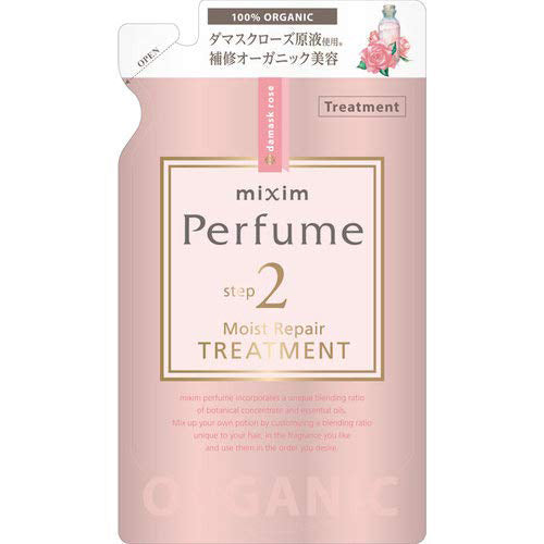 Mixim Potion Purfume Damask Rose Oil Step2 Moist Peapair Hair Treatment Pump 350ml - Damask Rose Raspberry Essential Oil Scent - Refill - Harajuku Culture Japan - Japanease Products Store Beauty and Stationery